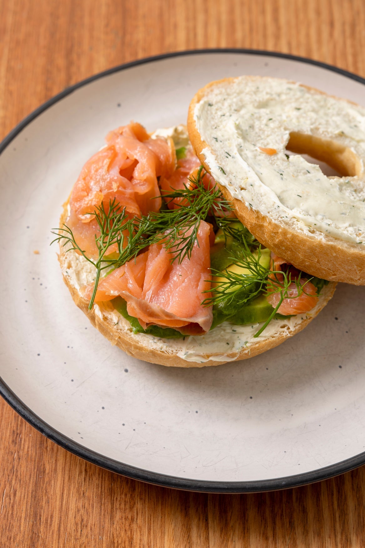Smoked salmon bagels