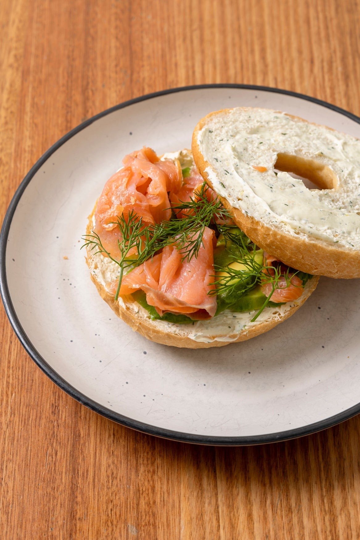 Smoked salmon bagels