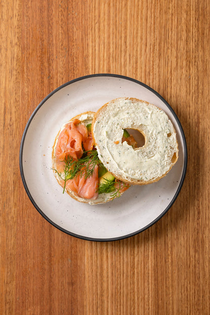 Smoked salmon bagels