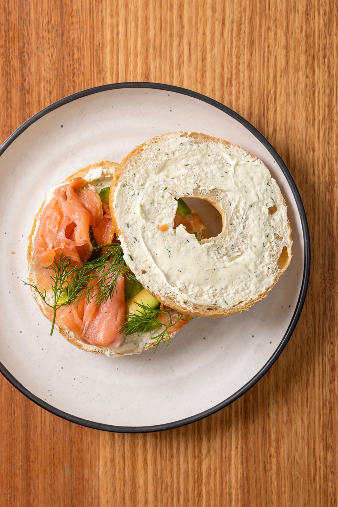 Smoked salmon bagels