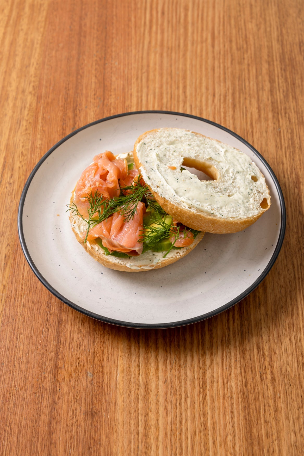 Smoked salmon bagels